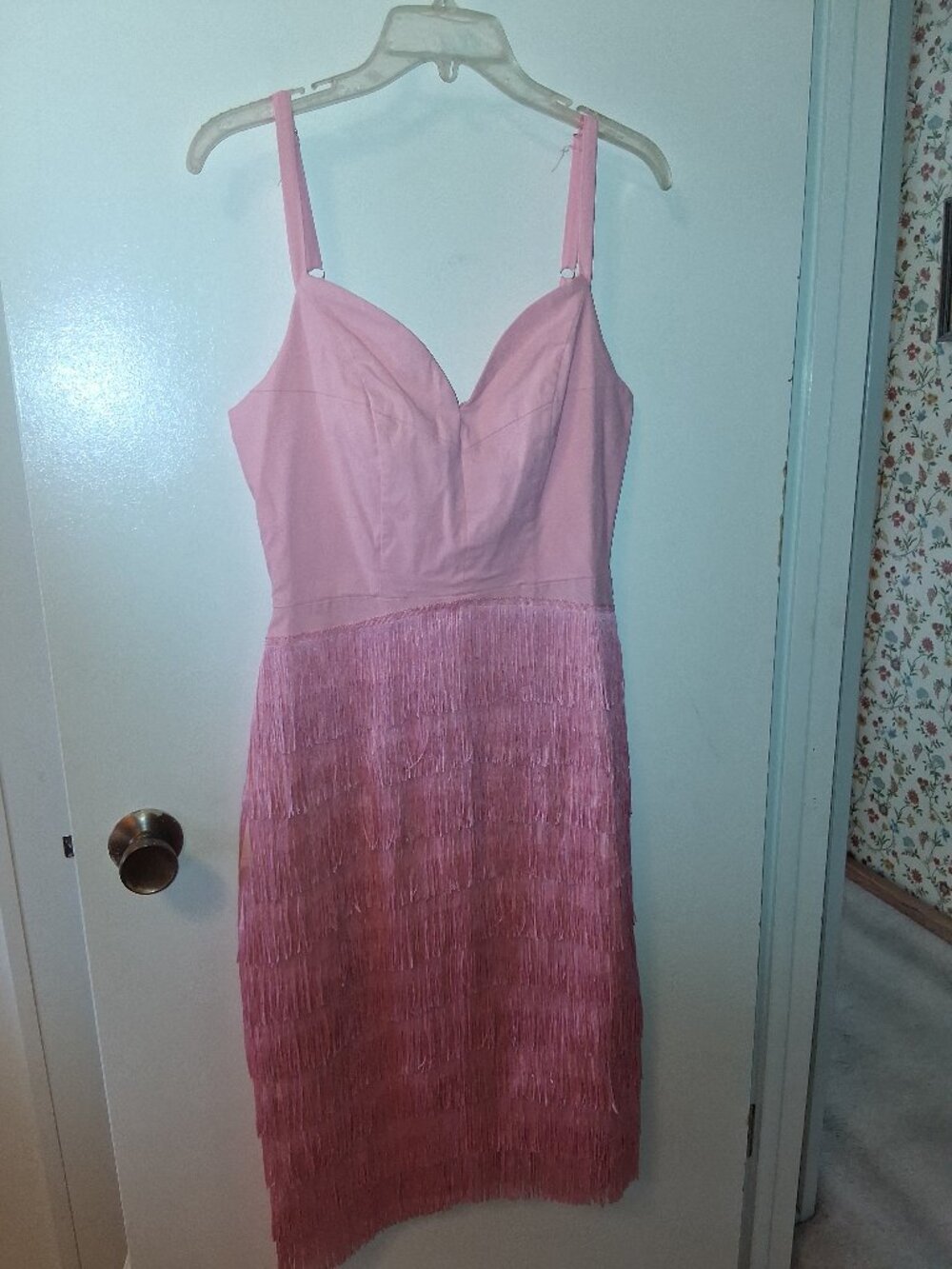 Hollywooland Pink Fringe Dress, M, NWT